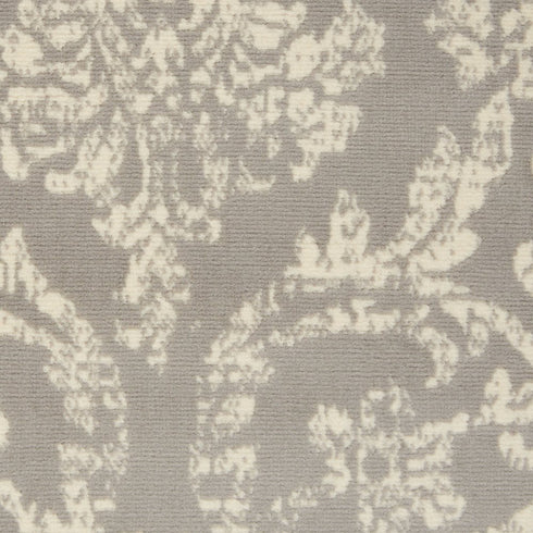 2' X 4' Gray Damask Power Loom Area Rug